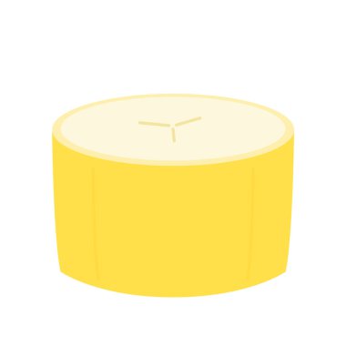 Beyaz arka planda izole edilmiş muz dilimleri. Muz simgesi vektörü.