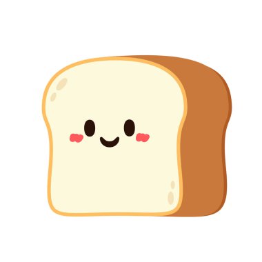 Sevimli bir kadeh kaldırma. Vektör çizgi film karakteri çizim simgesi tasarımı. Beyaz arka planda izole edilmiş. Ekmek karakter tasarımı.