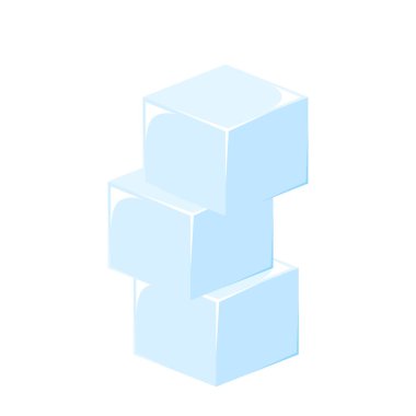 Buz küpleri çizgi film vektörü. Buz küpleri düşer. Buz küpleri karakter tasarımı.