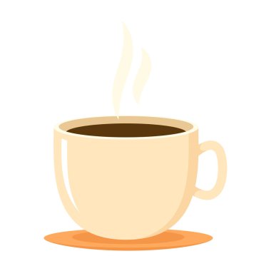 Beyaz arka planda kahve fincanı vektörü. Duvar kağıdı. logo tasarımı.