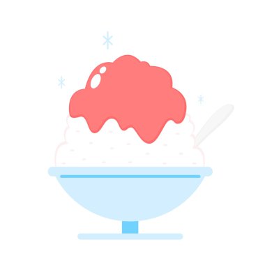 Bingsu Kore tatlısıdır. Bingsu logo tasarımı. Bingsu simge vektörü.