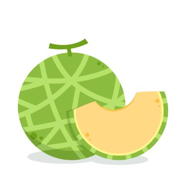 Kavun logosu vektörü. Beyaz arka planda kavun. Yarım kavun.