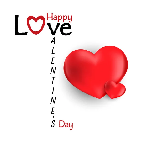 Fondo Del Día San Valentín Par Corazones Rojos Con Amor — Archivo Imágenes Vectoriales
