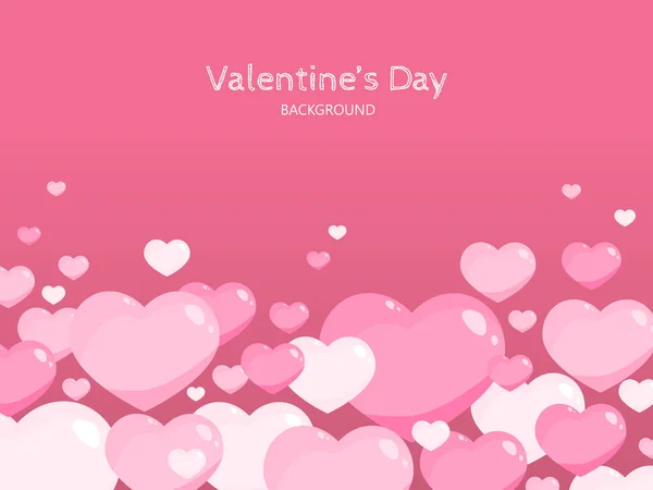 Fundalul Valentine Day Multor Inimi Tonuri Roz Fundal Roz Spațiul — Vector de stoc