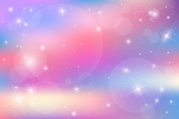 Galaxy Fantasie Hintergrund Von Niedlichen Hellen Sternen Auf Bonbonfarbe Himmel — Stockvektor