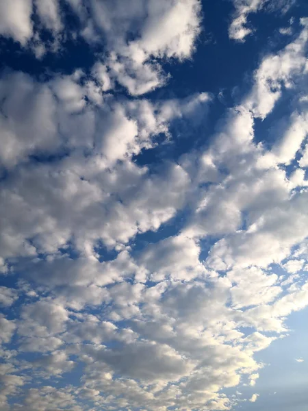 Altocumulo Nube Che Forma Uno Strato Masse Arrotondate Con Una — Foto Stock