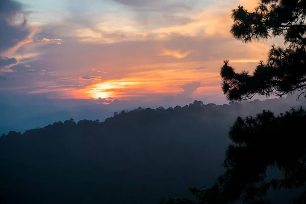 stock image the top of the hill on evening sunset