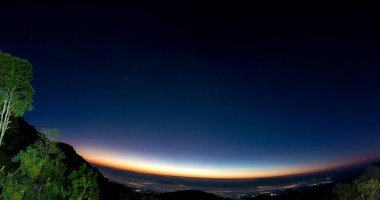 Mountain scenery in sunrise. Photo taken from Doi Ang Khang, Chiang Mai, Thailand
