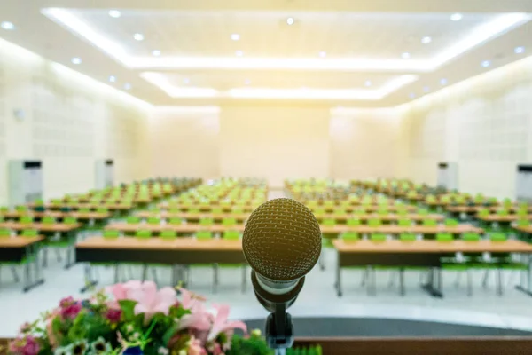 Microphone Podium Auditorium Participants — Stock Photo, Image