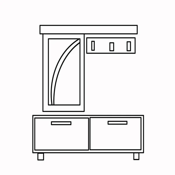 Garderob Omklädningsrum Byrå Konsol Hyllor Loft Minimalism Spegel Möbler Korridoren — Stock vektor
