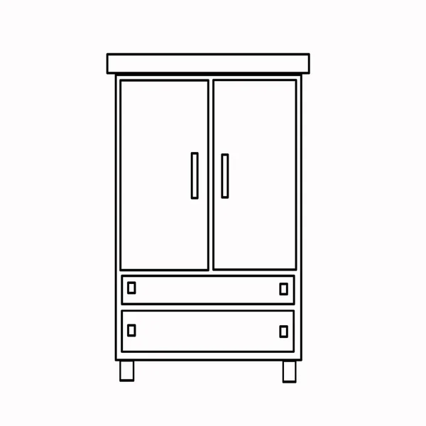 Armoire Dressing Commode Console Étagères Mezzanine Minimalisme Miroir Mobilier Dans — Image vectorielle