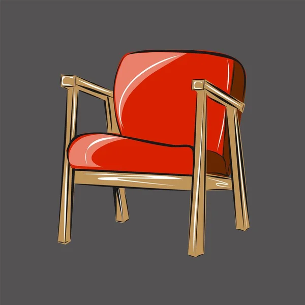 Sillón Sofá Parte Conjunto Muebles Accesorios Interiores Objetos Vectoriales Aislados — Vector de stock