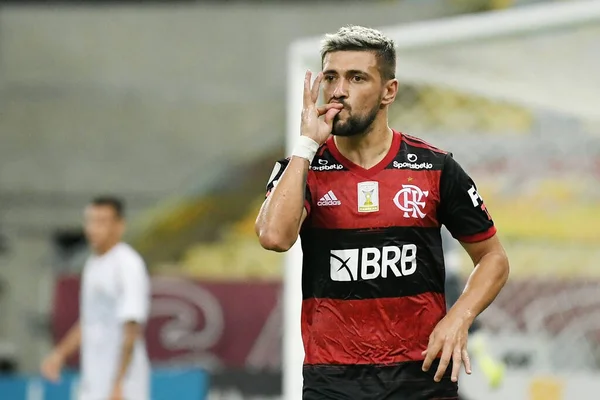 Rio Janeiro Brazília 2021 Január Arrascaeta Flamengo Csapat Focistája Flamengo — Stock Fotó
