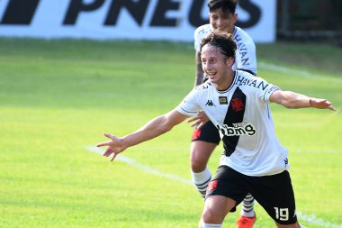 Xerm, Rio de Janeiro, Brezilya, 27 Mart 2021 Vasco takımından futbolcu Matias Galarza, Vasco x Madureira 'nın Carioca Stadyumu' nda oynanan maçta golünü kutluyor..