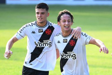 Xerm, Rio de Janeiro, Brezilya, 27 Mart 2021 Vasco takımından futbolcu Matias Galarza, Vasco x Madureira 'nın Carioca Stadyumu' nda oynanan maçta golünü kutluyor..