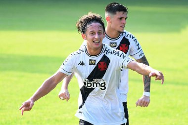 Xerm, Rio de Janeiro, Brezilya, 27 Mart 2021 Vasco takımından futbolcu Matias Galarza, Vasco x Madureira 'nın Carioca Stadyumu' nda oynanan maçta golünü kutluyor..