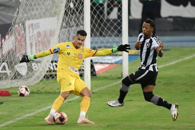 Rio de Janeiro, Brezilya, 13 Mart 2021, Bangu takımının kalecisi Paulo Henrique, Rio de Janeiro şampiyonası için oynanan Bangu x Botafogo maçı sırasında, Engenho Stadyumu 'nda.