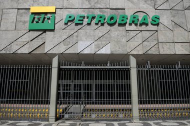 Rio de Janeiro, Brezilya, 15 Nisan 20.Petrobras Building (Petroleo Brasileiro S.A), merkezi Rio de Janeiro 'da bulunan bir devlet şirketi..