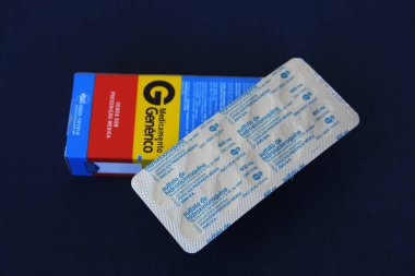 Rio de Janeiro, Brezilya, 23 Mayıs 2020. Hidroklorokin sülfat. Sağlık Bakanlığı dianostik hastaların Brezilya 'da koronavirüs tedavisi için hidrokloroksin sülfat ilacının kullanımını onayladı.