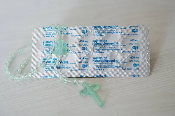 Rio Janeiro Brésil Mai 2020 Sulfate Hydroxychloroquine Ministère Santé Approuvé — Photo