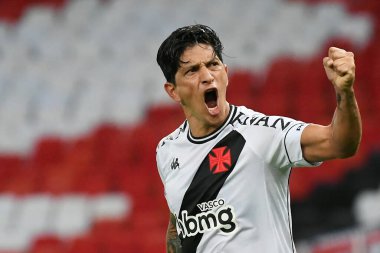 Rio de Janeiro, Brezilya, 15 Nisan 2021 Vasco takımından futbolcu Germn Cano, Maracan Stadyumu 'ndaki Carioca şampiyonası için oynanan Flamengo x Vasco maçında golünü kutluyor..