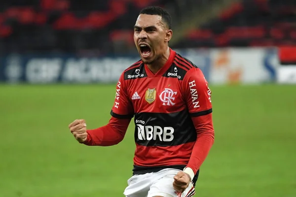 Rio Janeiro Giugno 2019 Calciatore Matheuzinho Della Squadra Flamengo Segna — Foto Stock