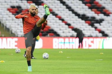 Rio de Janeiro, Brezilya, 29 Temmuz 2021, Flamengo takımından Gabriel Gabigol, Flamengo x ABC maçından önceki ısınma maçında, Maracan Stadyumu 'ndaki Brezilya Kupası için.
