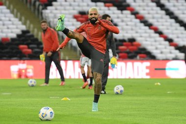 Rio de Janeiro, Brezilya, 29 Temmuz 2021, Flamengo takımından Gabriel Gabigol, Flamengo x ABC maçından önceki ısınma maçında, Maracan Stadyumu 'ndaki Brezilya Kupası için.