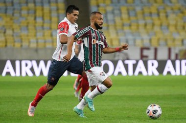 Rio de Janeiro, Brezilya, 3 Ağustos 2021 Fluminense takımından futbolcu Samuel Xavier, Fluminense-Cerro Porteo maçında Libertadores Kupası 'nda Maracan Stadyumu' nda.