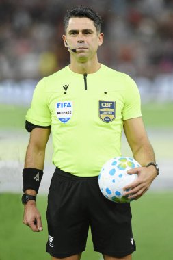 Rio de Janeiro, Brezilya, 11 Mart 2026. Flavio Rodrigues, Flamengo - Cruzeiro maçı sırasında, 2026 Brezilya Şampiyonası 'nda, Maracana Stadyumu' nda.