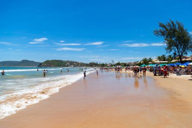 Buzios, Rio de Janeiro, Brezilya 22 Aralık 2019 - Praia da Geriba, Buzios, Rio de Janeiro, Brezilya. Bu güzel plajın panoramik manzarası.