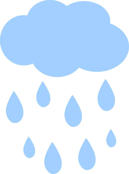 Vektör simgesi yağmur damlaları ile mavi bulut işareti nem uyarısı koruması — Stok Vektör
