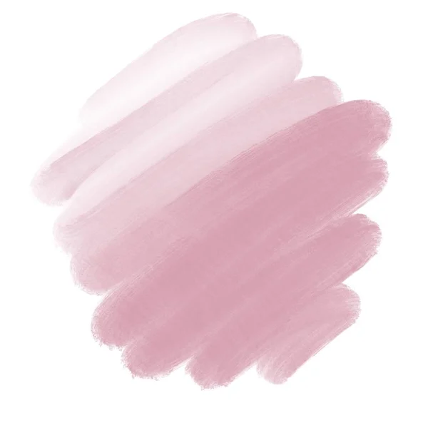 Bellissime macchie acriliche ad acquerello delicatamente rosa per arredamento e logo su sfondo bianco — Foto Stock