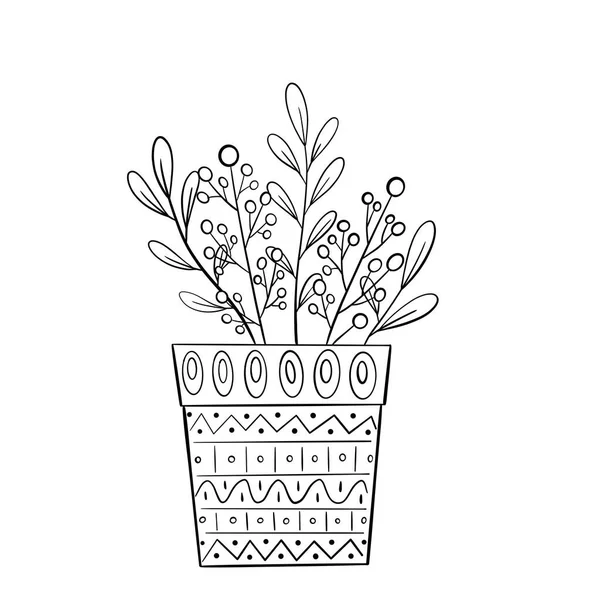 Coloring book for children with cute flowers – stockfoto