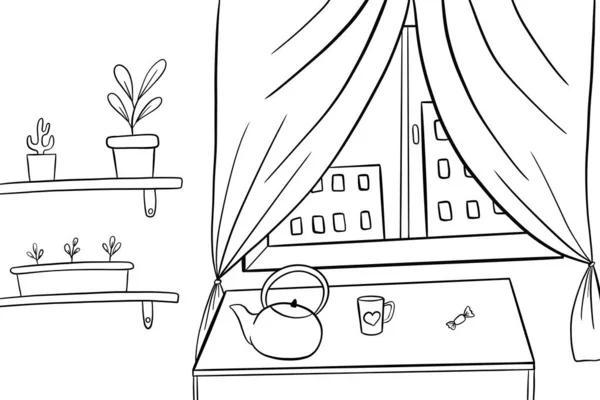 Cute coloring page for relaxation and neatness development — Zdjęcie stockowe