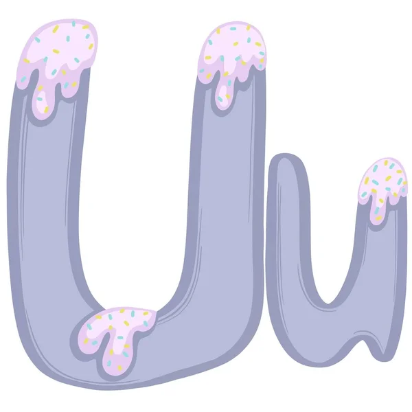 Alfabeto inglês completo primer letras maiúsculas e minúsculas consoantes vogais em estilo doodle desenhos animados — Fotografia de Stock