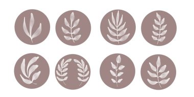 Vurgulanmış hikayeler için simgeler kişiselleştirilmiş hesap tasarımı suluboya çiçekleri minimalist suluboya