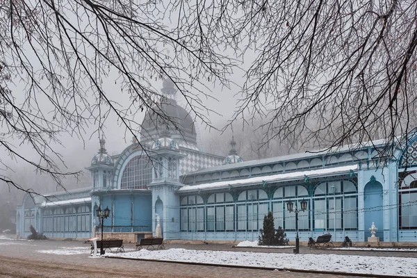 Zheleznovodsk Rusko Ledna 2021 Budova Puškinovy Galerie Zamlžený Zimní Den — Stock fotografie