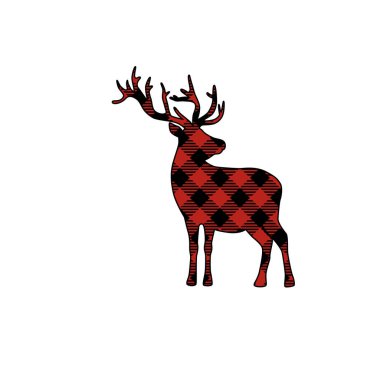 Ekose Noel geyiği. Sevimli kareli geyik..