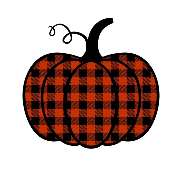 Buffalo Plaid Pumpkin Pumpkin Print Buffalo Plaid — Stock Vector