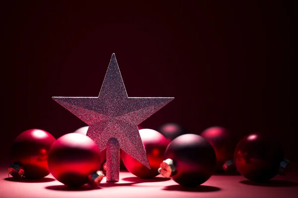 Christmas star with Christmas ball — Stock Photo, Image