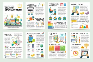Başlangıç iş ve denize indirmek yeni ürün pazarında modern düz Infographics. Web sitesi, kurumsal rapor, tanıtım, reklam, pazarlama, arka plan, afiş, diyagram, broşür şablonu kullanın.