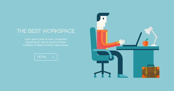 Плоская современная дизайнерская векторная иллюстрация концепции креативного офисного рабочего пространства, рабочего места, процессов онлайн-покупок. Коллекция икон в стильных цветах деловой работы — стоковый вектор