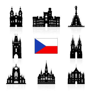 Prague, Çek Cumhuriyeti seyahat simgesi.