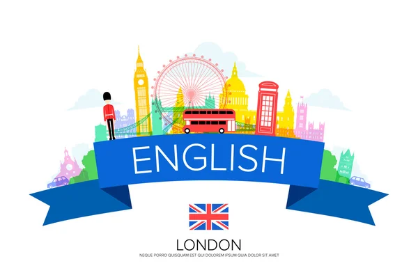 England london Travel Landmarks. — Stock Vector