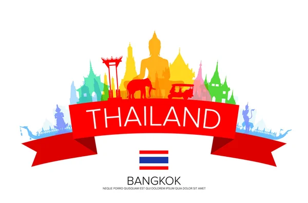 Bangkok Thaïlande Voyage . — Image vectorielle