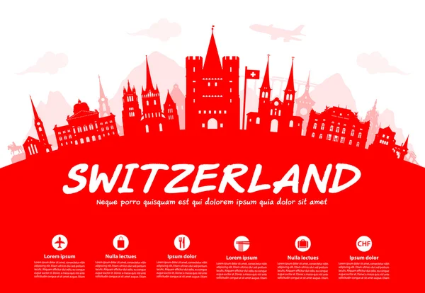 Suisse Travel Landmarks . — Image vectorielle