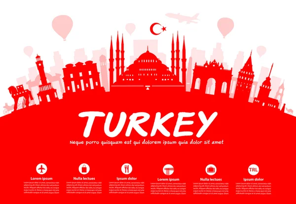 Turquie points de repère Voyage . — Image vectorielle