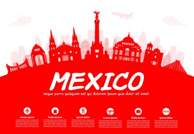 Mexico Travel Landmarks. clipart