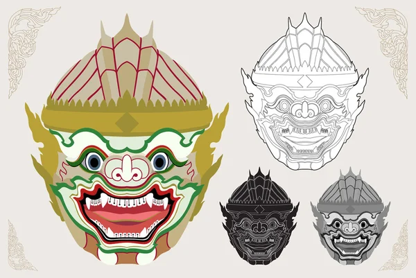 Hanuman Head Vektor Illustration — Stockvektor